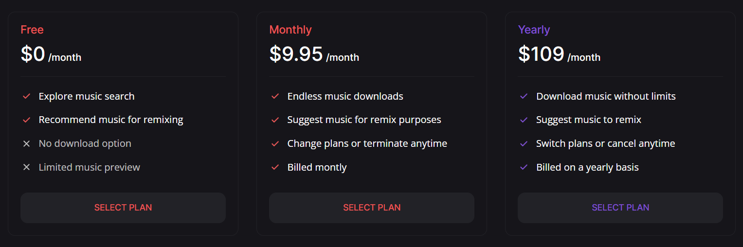 VJMIXES.CLUB PRICING